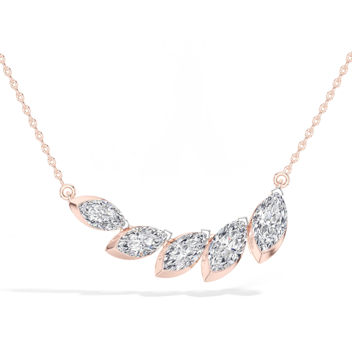 Graduated Marquise Lab Grown Diamond Vaela Necklace