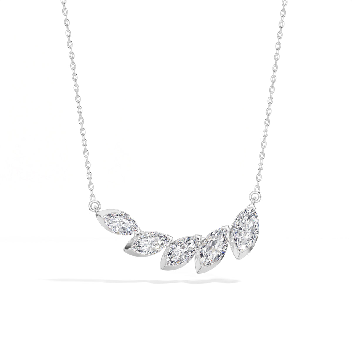 Graduated Marquise Lab Grown Diamond Vaela Necklace