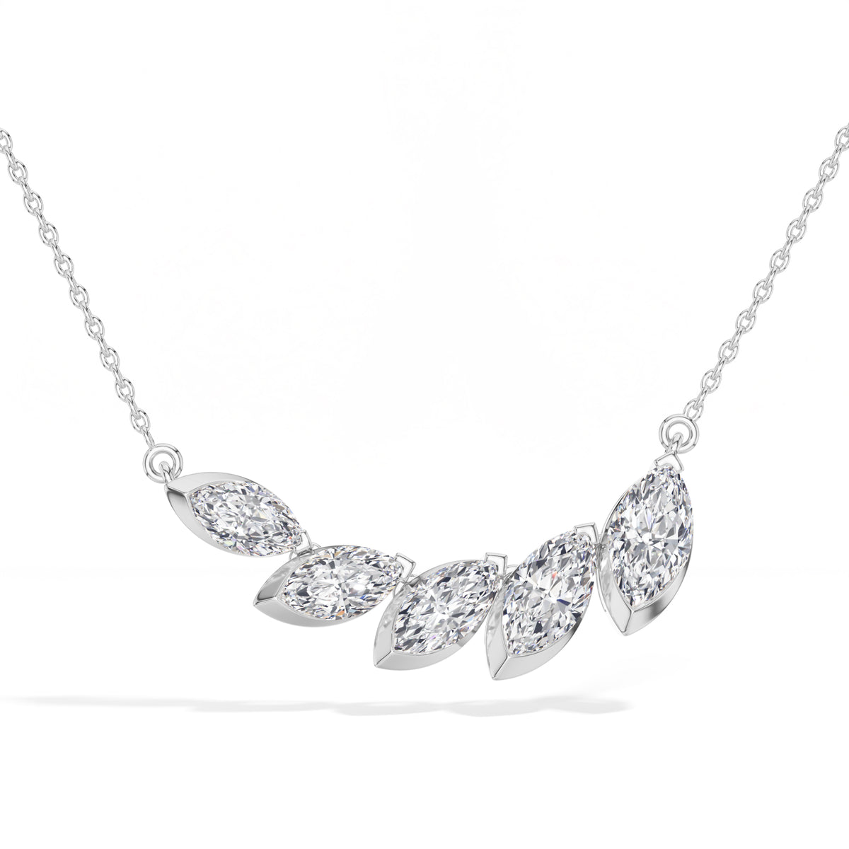 Graduated Marquise Lab Grown Diamond Vaela Necklace