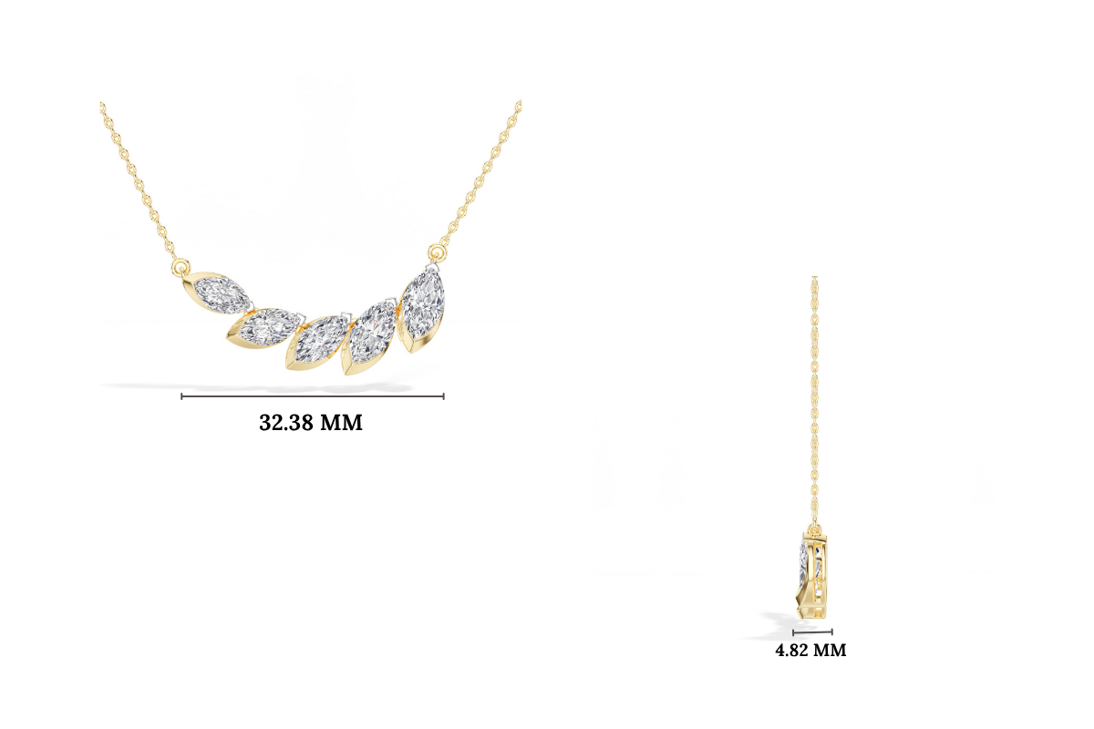Graduated Marquise Lab Grown Diamond Vaela Necklace