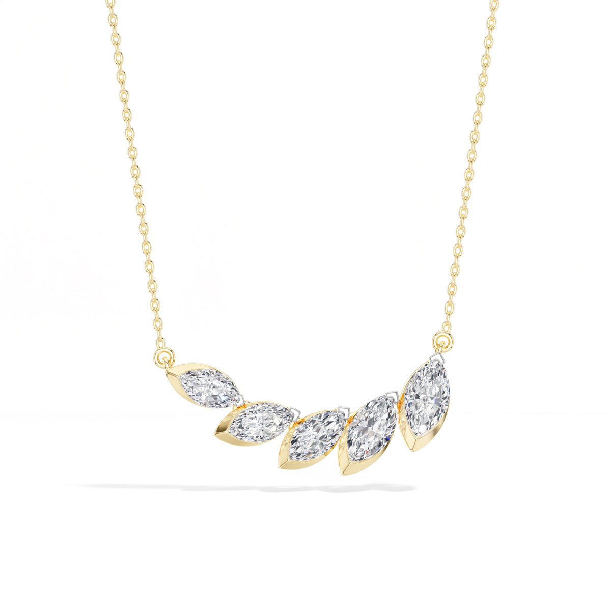 Graduated Marquise Lab Grown Diamond Vaela Necklace
