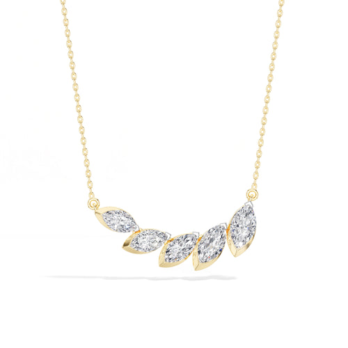 Graduated Marquise Lab Grown Diamond Vaela Necklace
