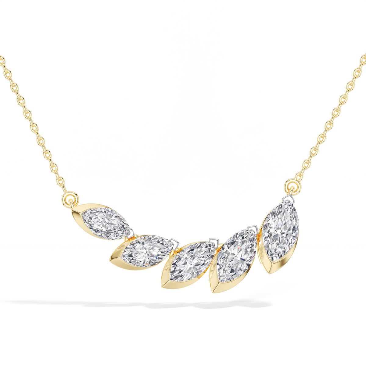 Graduated Marquise Lab Grown Diamond Vaela Necklace