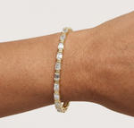 Gold 9Ct Emerald Cut Lab Grown Diamond Naomi Bracelet