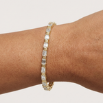 Gold 9Ct Emerald Cut Lab Grown Diamond Naomi Bracelet