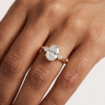 Gold 2Ct Three Stone Oval Round Lab Grown Diamond Nixelle Ring