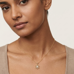 Gold Floral Openwork Round Lab Grown Diamond Nixra Pendant