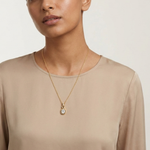 Gold Solitaire Drop Oval Lab Grown Diamond Noira Pendant