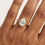 Gold 2Ct Pear Cut Solitaire Lab Grown Diamond Noreya Ring