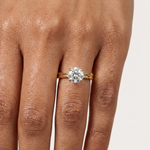 Gold 1Ct Round Four Prong Solitaire Lab Grown Diamond Ring