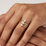 Gold Open Band Round Lab Grown Diamond Ophira Ring