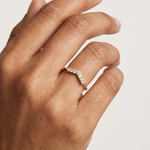 Gold Pointed Pave Accent Setting Round Lab Grown Diamond Orelia Ring