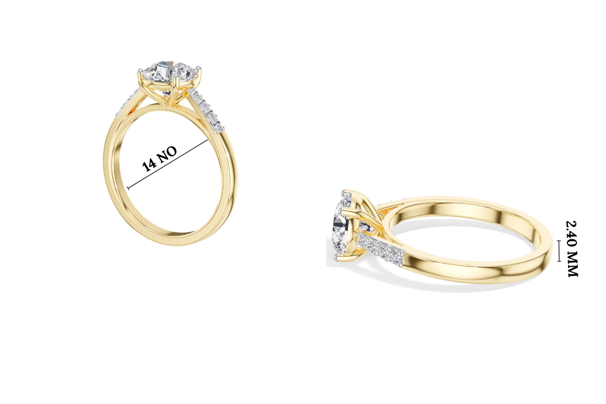 Round Pave-Shoulder Lab Grown Diamond Oriana Engagement Ring