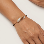 Gold Floral Cluster Round Lab Grown Diamond Orlix Bracelet