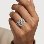 Gold 2Ct Multi Row Pave Round Lab Grown Diamond Orvee Ring