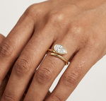 Gold 1Ct Solitaire Bezel Pear Lab Grown Diamond Oryxe Ring