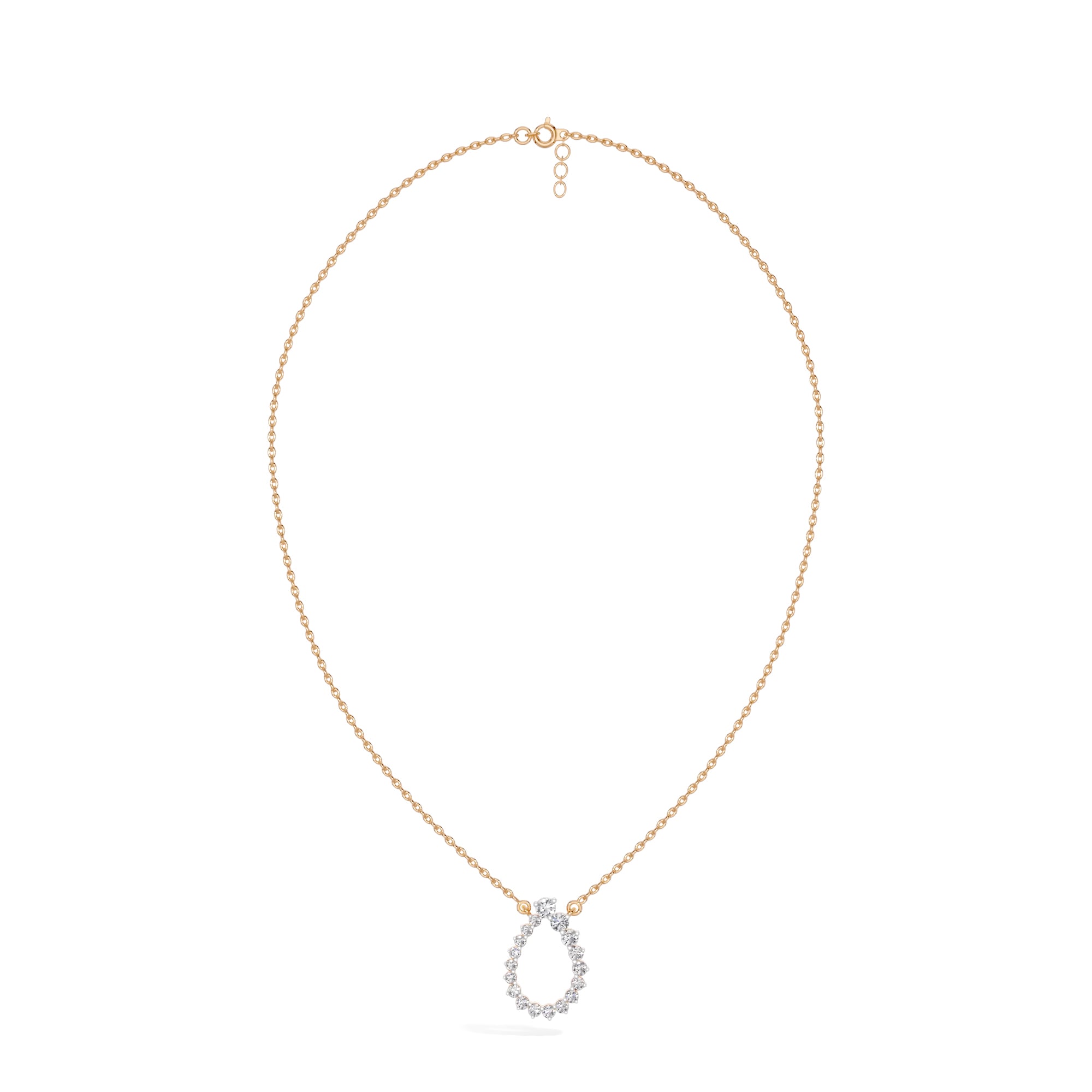 Rose Gold Circle Round Lab Grown Diamond Lioris Pendant