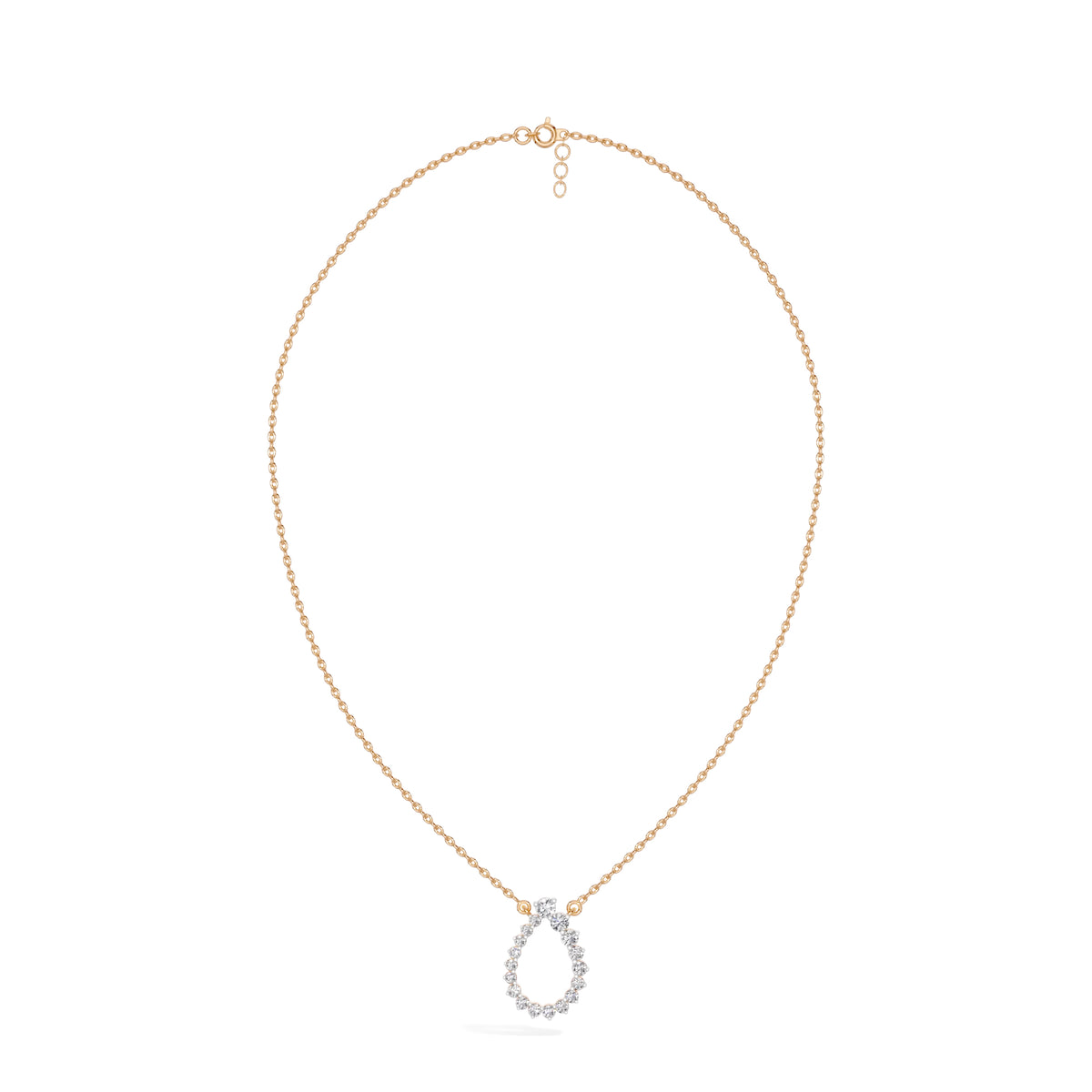 Rose Gold Circle Round Lab Grown Diamond Lioris Pendant