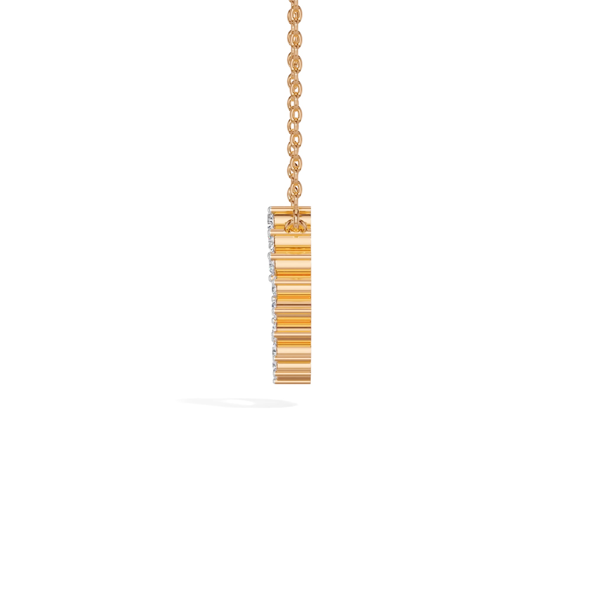 Rose Gold Circle Round Lab Grown Diamond Lioris Pendant