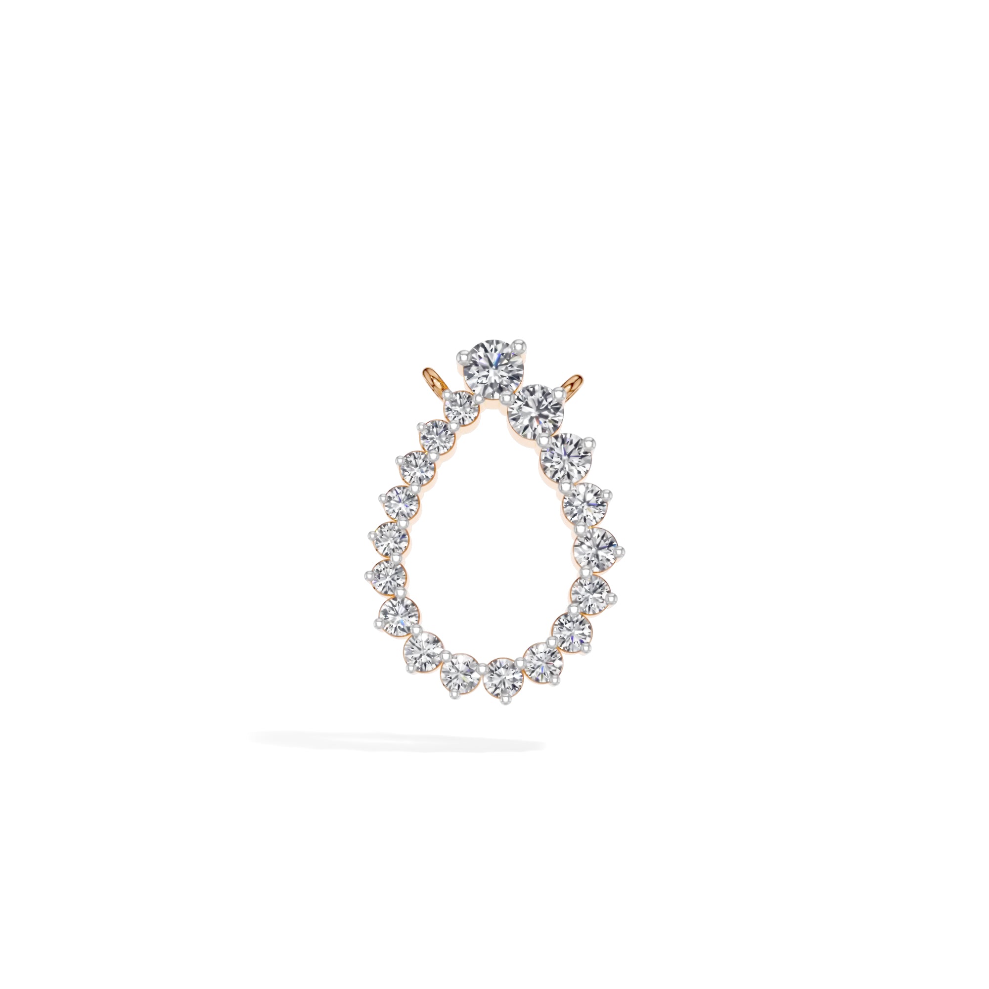 Rose Gold Circle Round Lab Grown Diamond Lioris Pendant