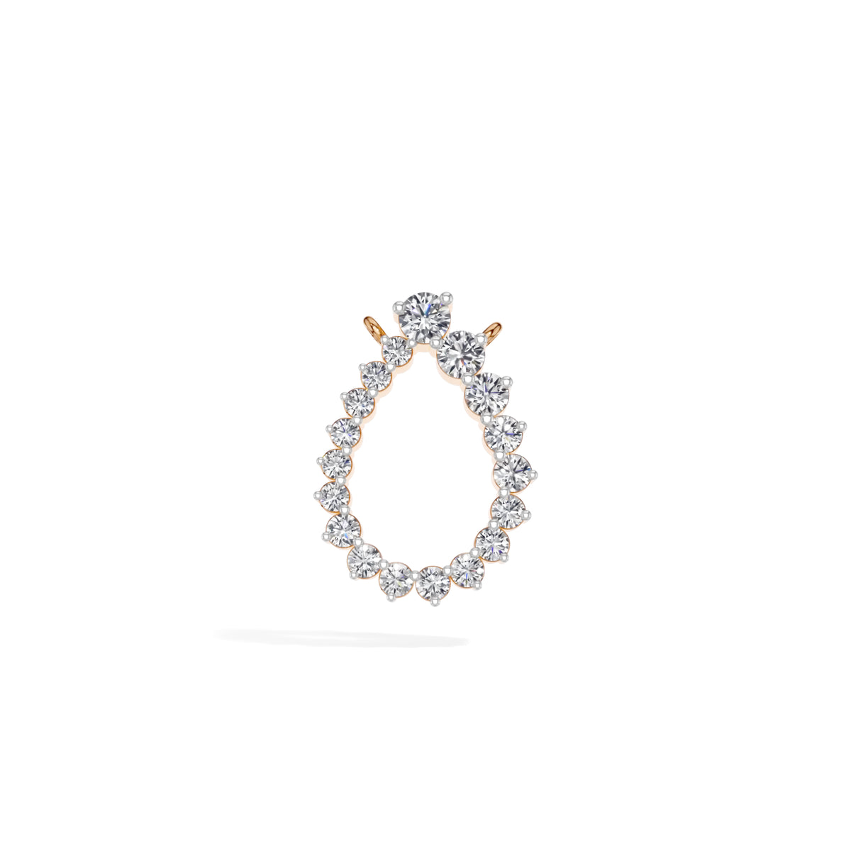 Rose Gold Circle Round Lab Grown Diamond Lioris Pendant