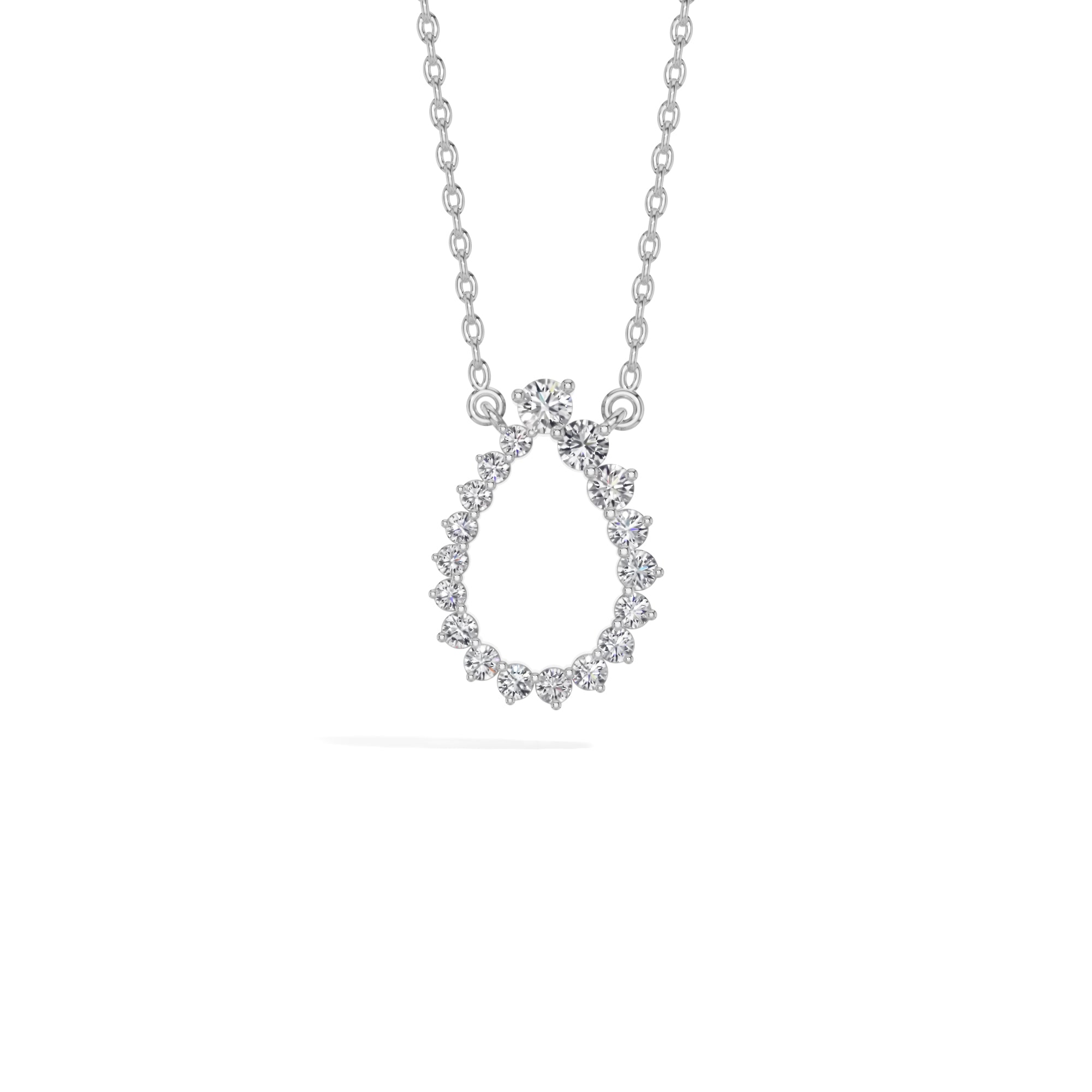 White Gold Circle Round Lab Grown Diamond Lioris Pendant