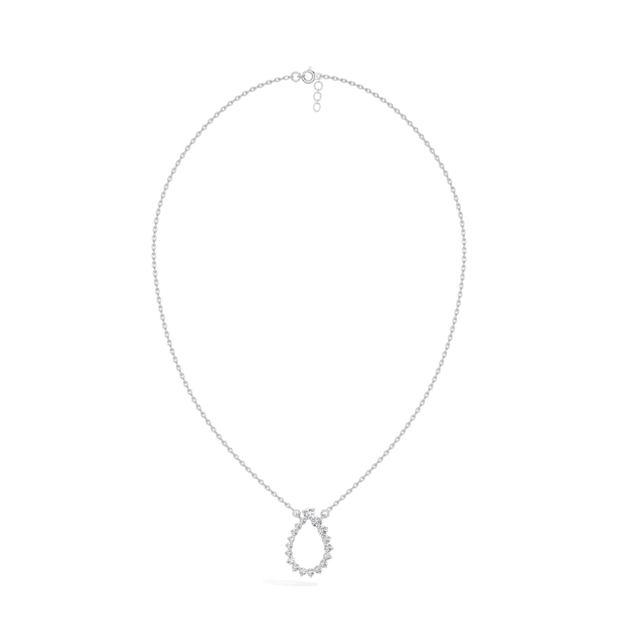 White Gold Circle Round Lab Grown Diamond Lioris Pendant