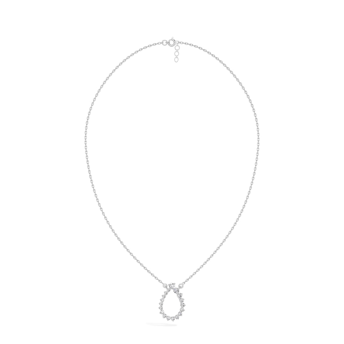 White Gold Circle Round Lab Grown Diamond Lioris Pendant