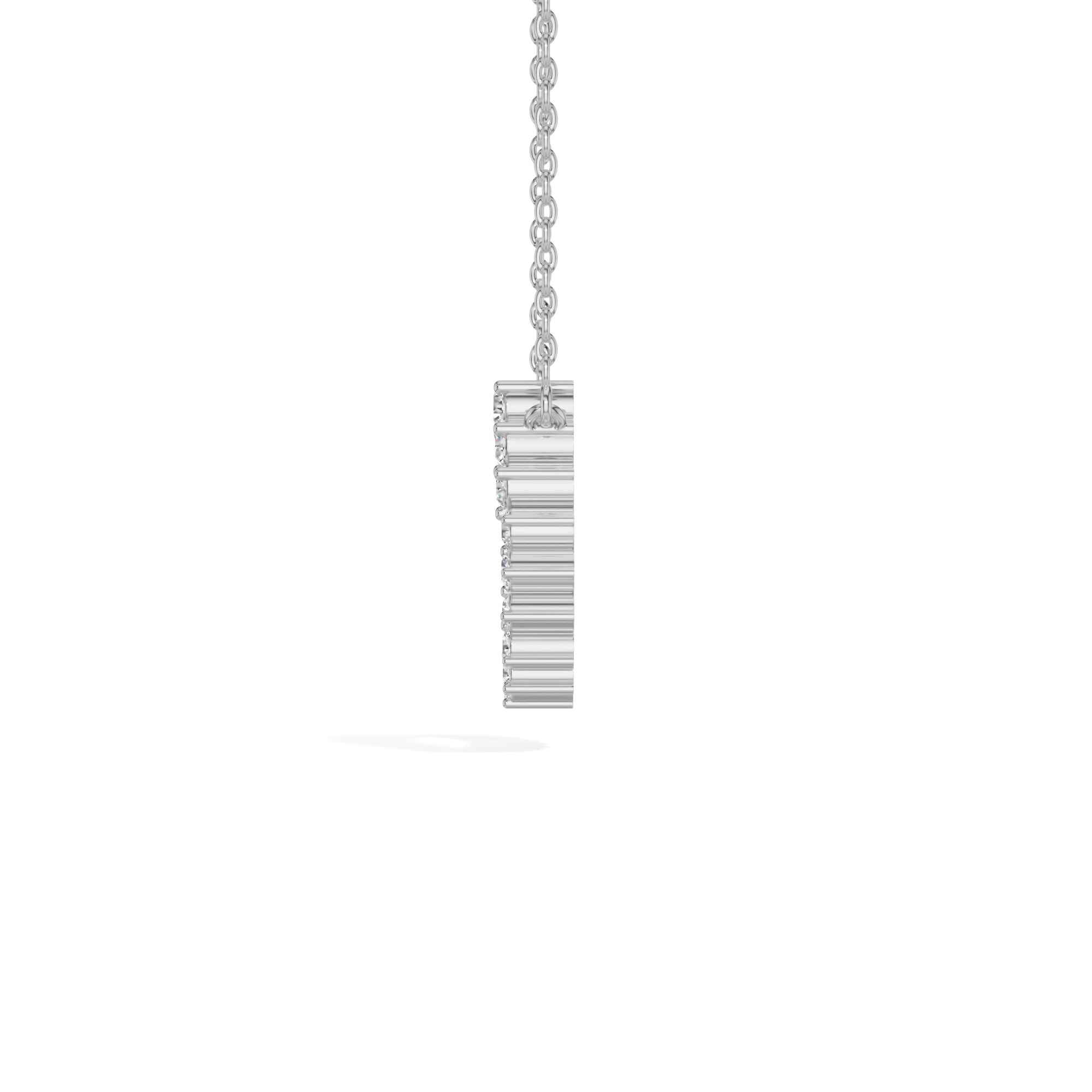White Gold Circle Round Lab Grown Diamond Lioris Pendant