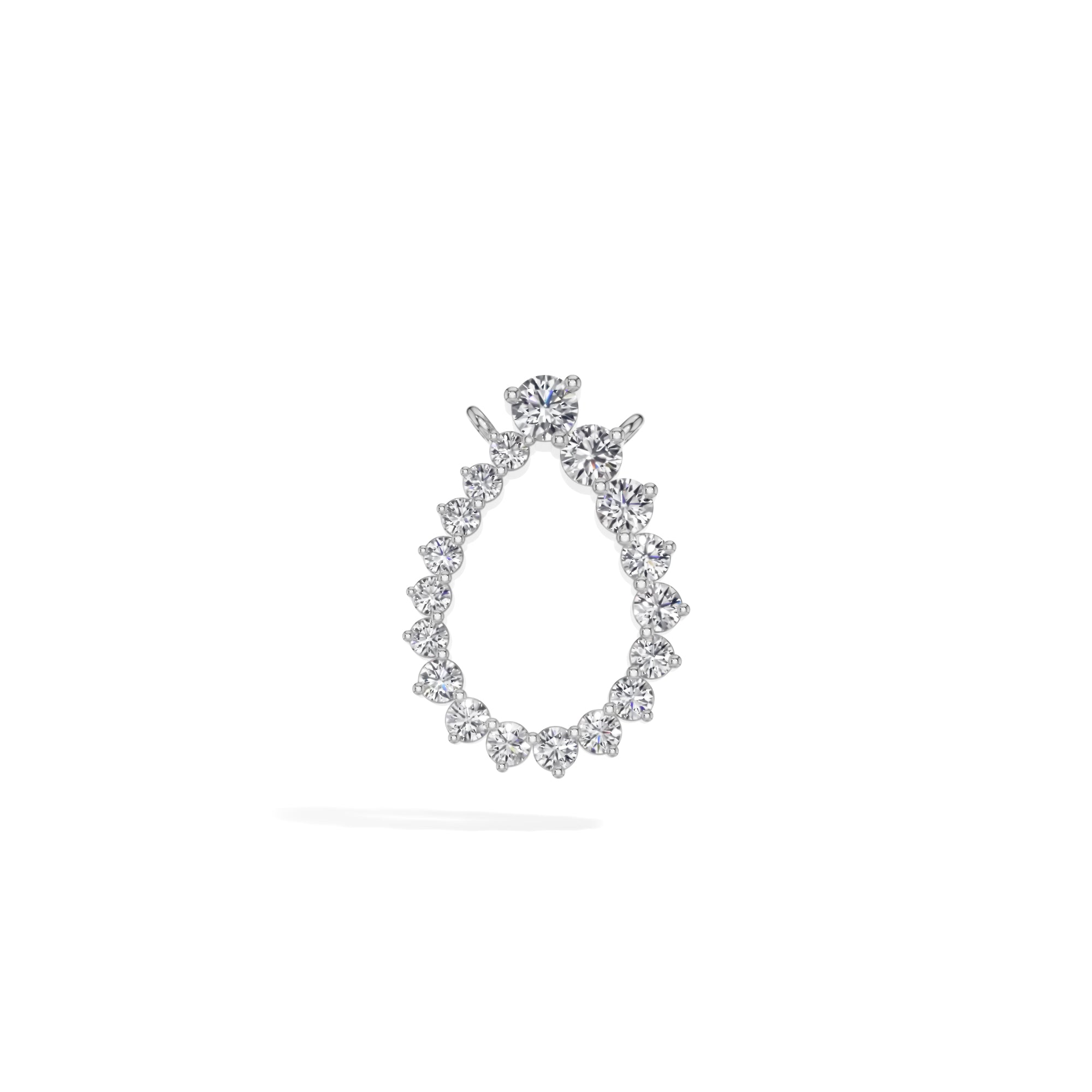White Gold Circle Round Lab Grown Diamond Lioris Pendant