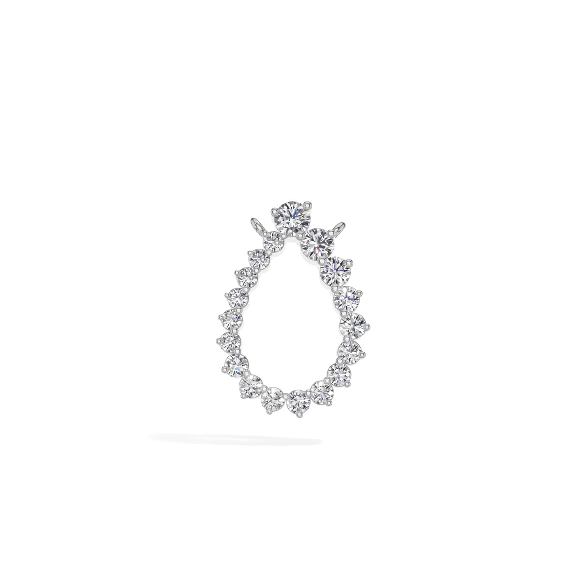 White Gold Circle Round Lab Grown Diamond Lioris Pendant