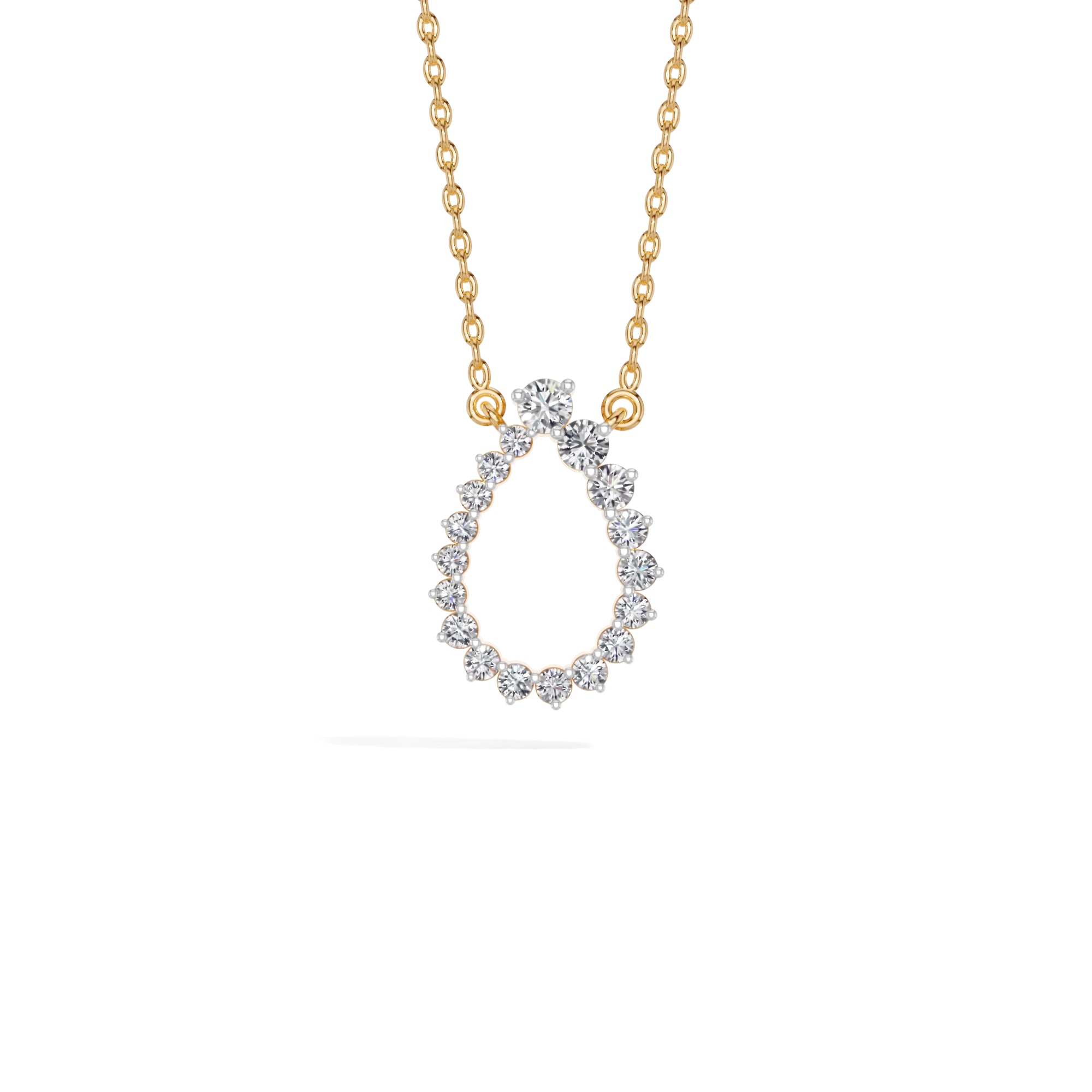 Yellow Gold Circle Round Lab Grown Diamond Lioris Pendant
