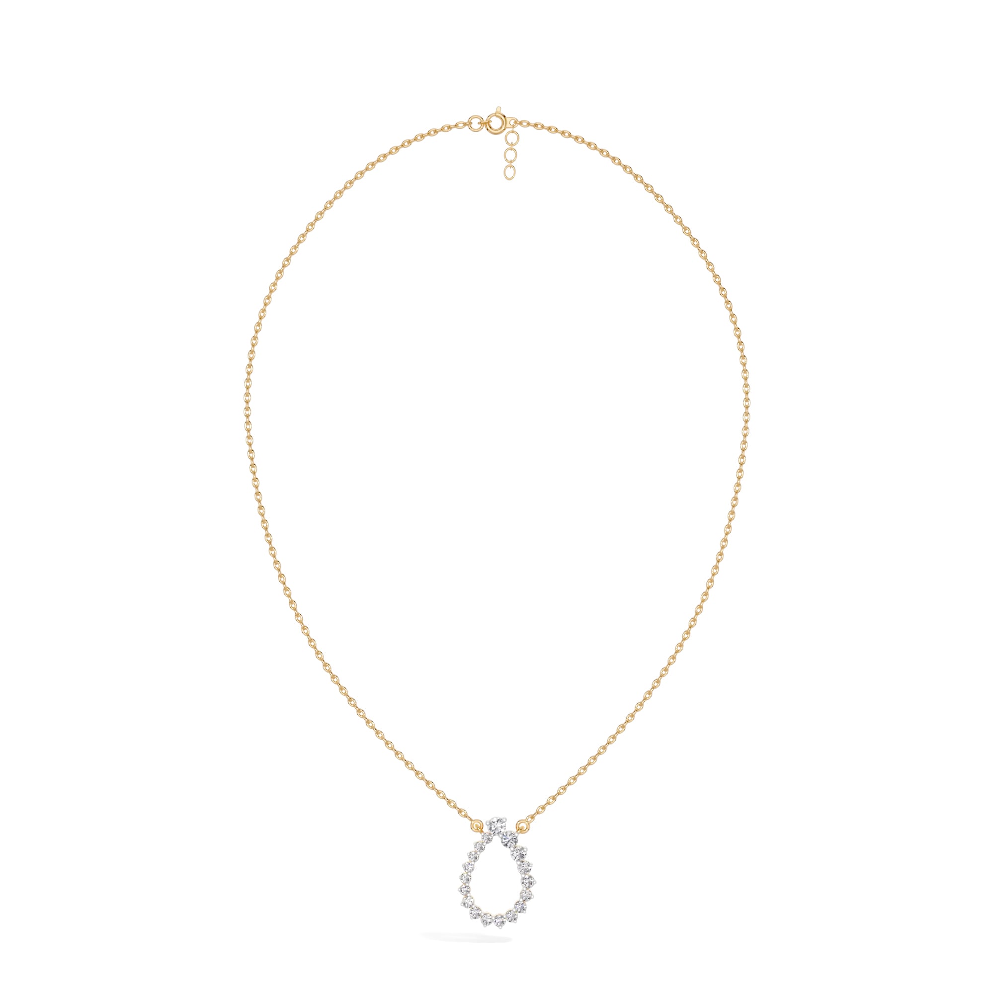 Yellow Gold Circle Round Lab Grown Diamond Lioris Pendant