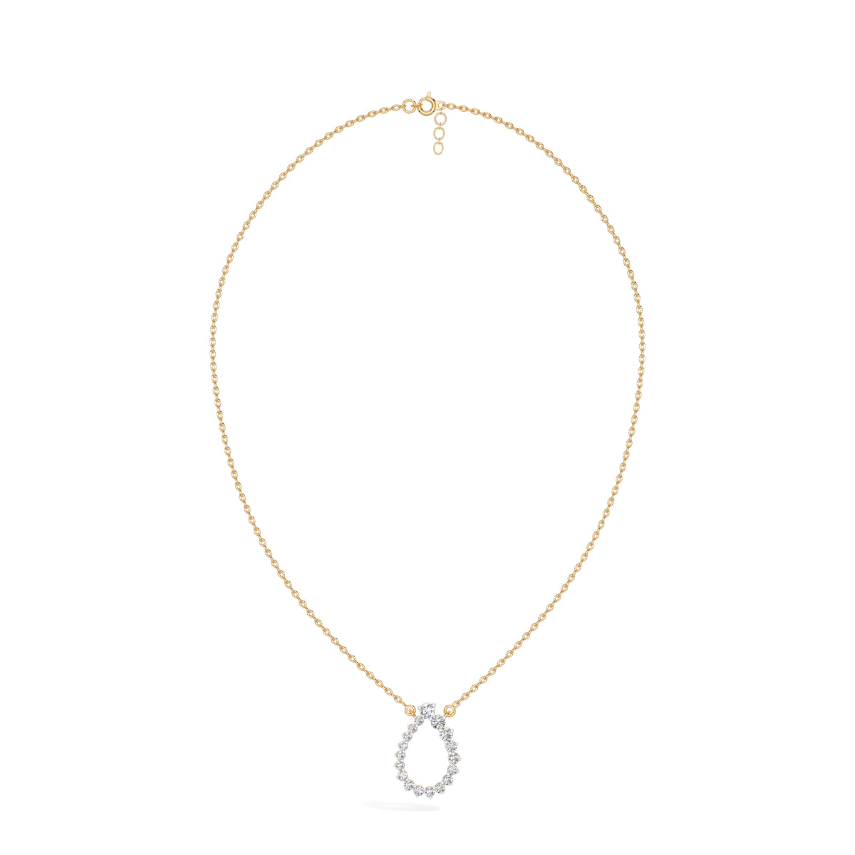 Yellow Gold Circle Round Lab Grown Diamond Lioris Pendant