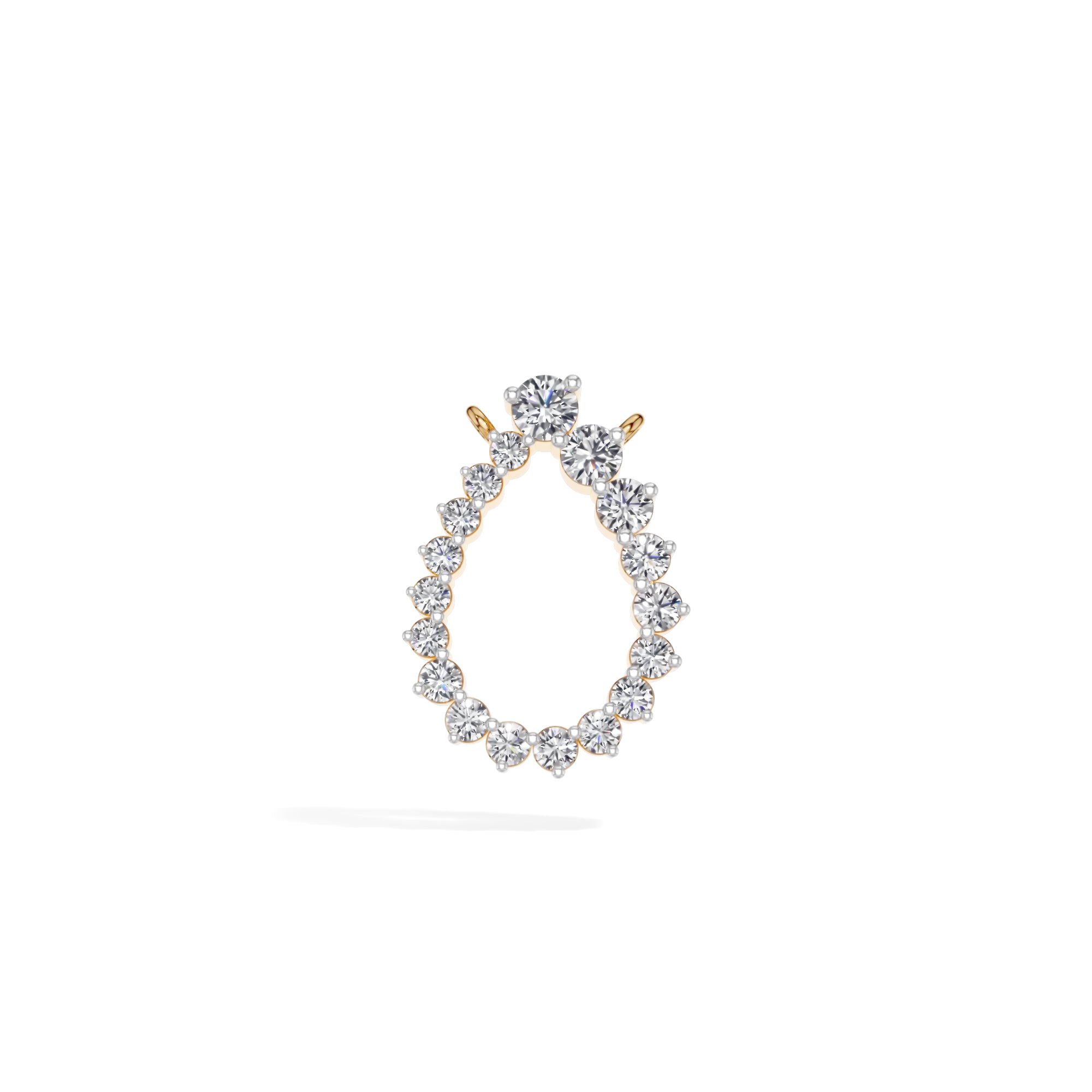 Yellow Gold Circle Round Lab Grown Diamond Lioris Pendant
