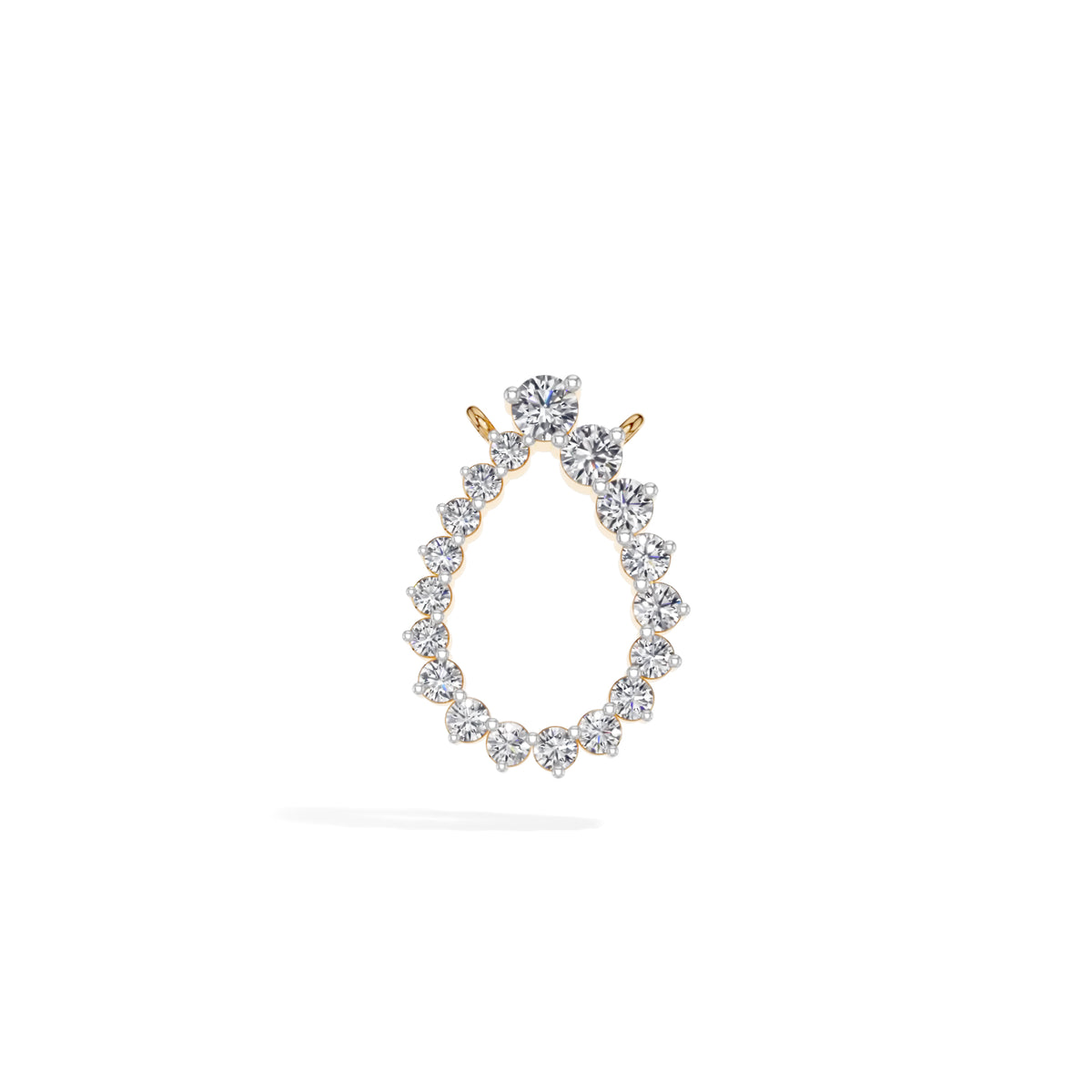 Yellow Gold Circle Round Lab Grown Diamond Lioris Pendant