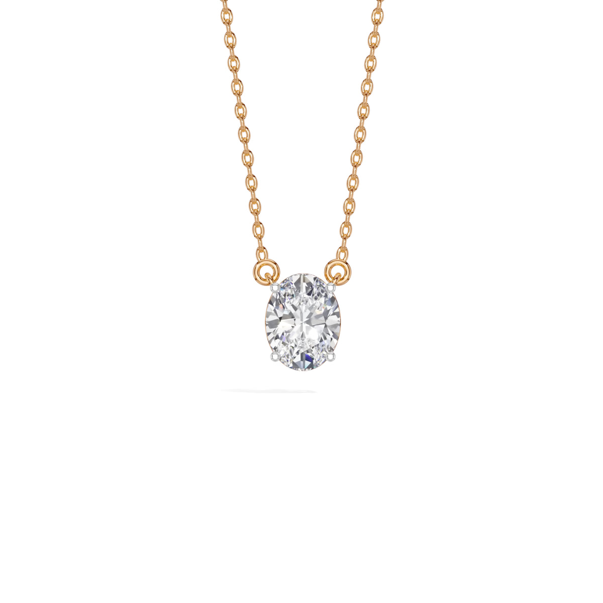 Rose Gold 1Ct Solitaire Round Lab Grown Diamond Quorin Pendant