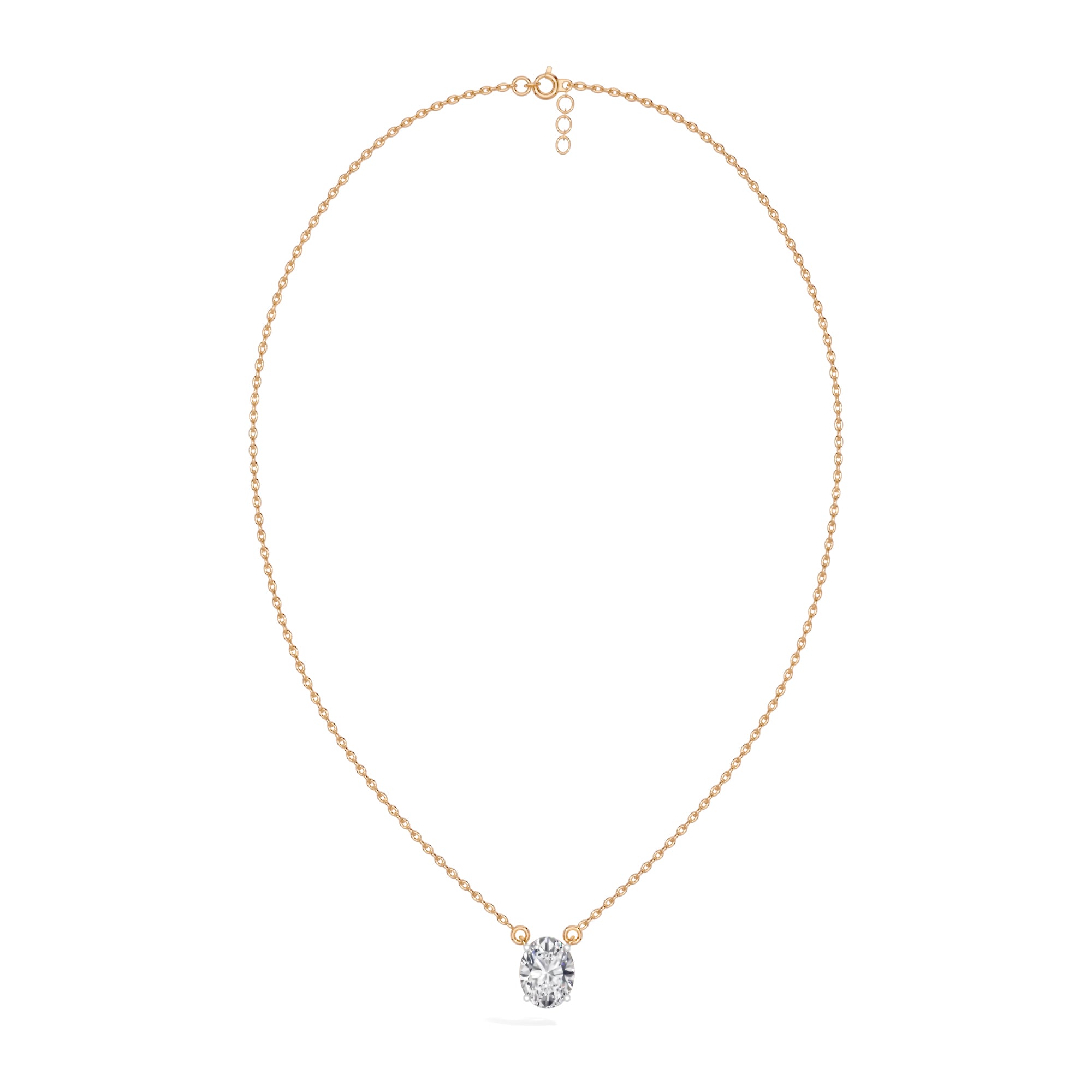 Rose Gold 1Ct Solitaire Round Lab Grown Diamond Quorin Pendant