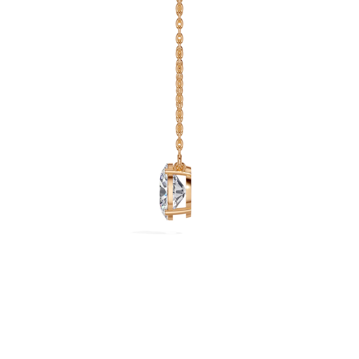 Rose Gold 1Ct Solitaire Round Lab Grown Diamond Quorin Pendant
