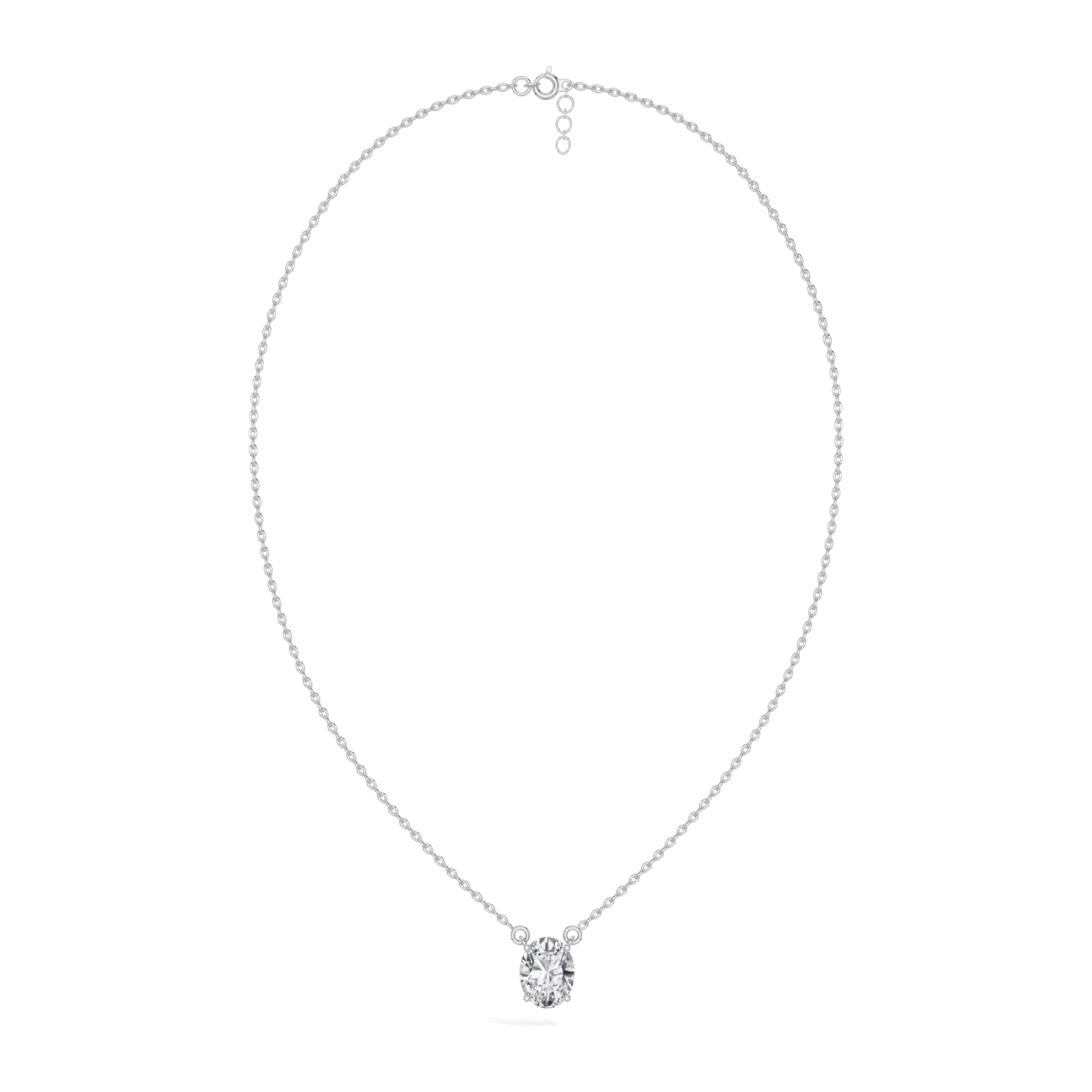 White Gold 1Ct Solitaire Round Lab Grown Diamond Quorin Pendant