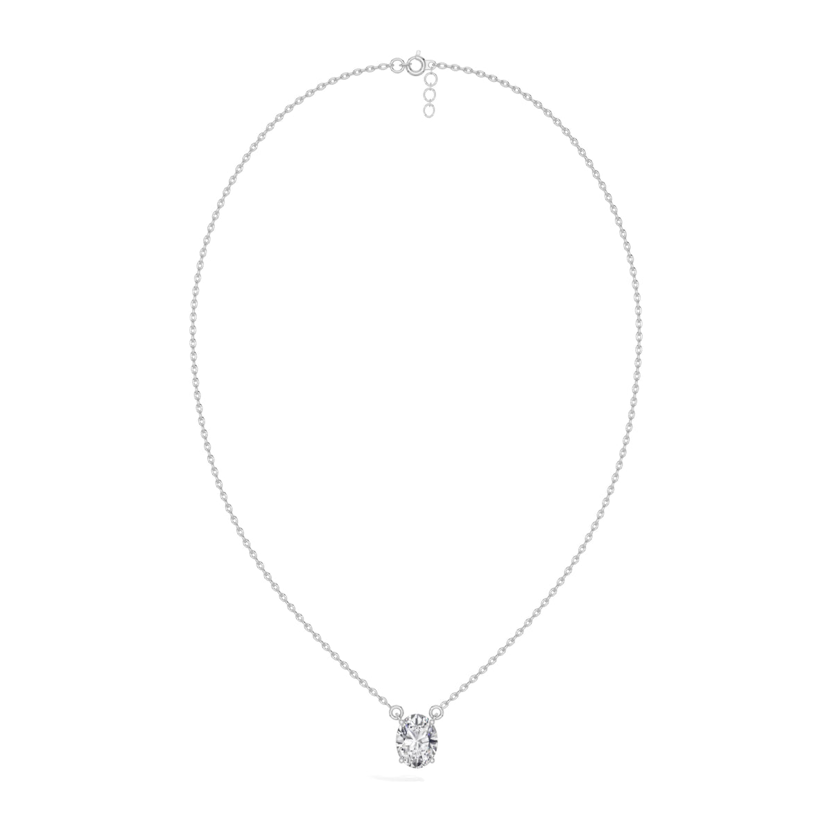 White Gold 1Ct Solitaire Round Lab Grown Diamond Quorin Pendant