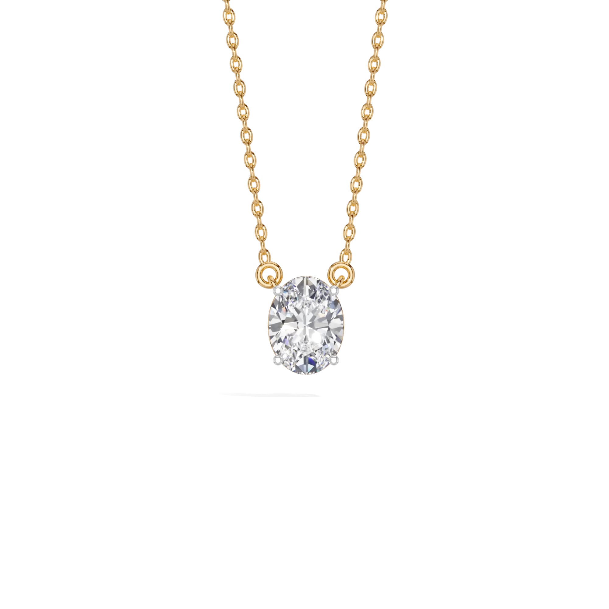 Yellow Gold 1Ct Solitaire Round Lab Grown Diamond Quorin Pendant