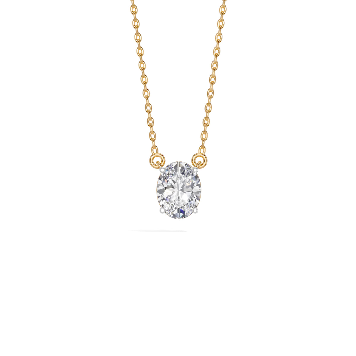 Yellow Gold 1Ct Solitaire Round Lab Grown Diamond Quorin Pendant