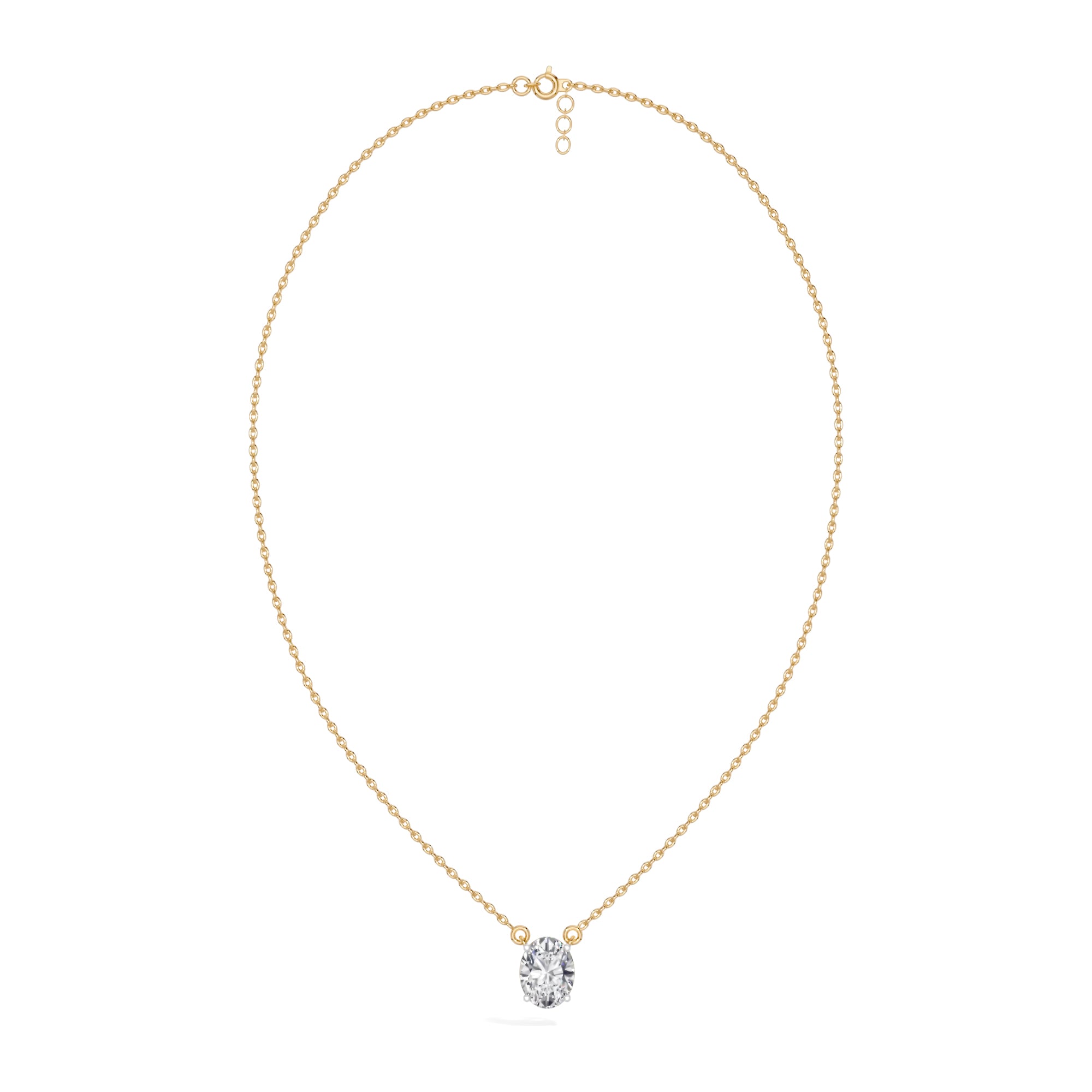 Yellow Gold 1Ct Solitaire Round Lab Grown Diamond Quorin Pendant
