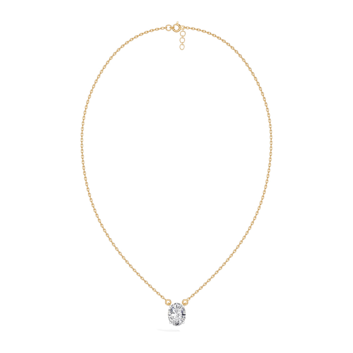 Yellow Gold 1Ct Solitaire Round Lab Grown Diamond Quorin Pendant