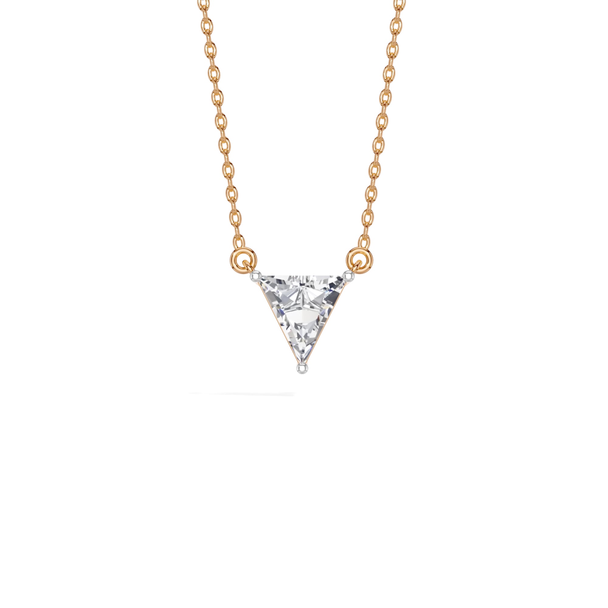 Rose Gold 1 50Ct Solitaire Triangle Lab Grown Diamond Lyvora Pendant