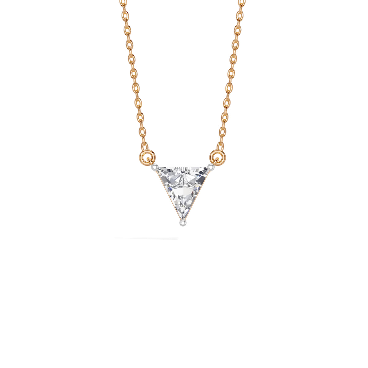 Rose Gold 1 50Ct Solitaire Triangle Lab Grown Diamond Lyvora Pendant