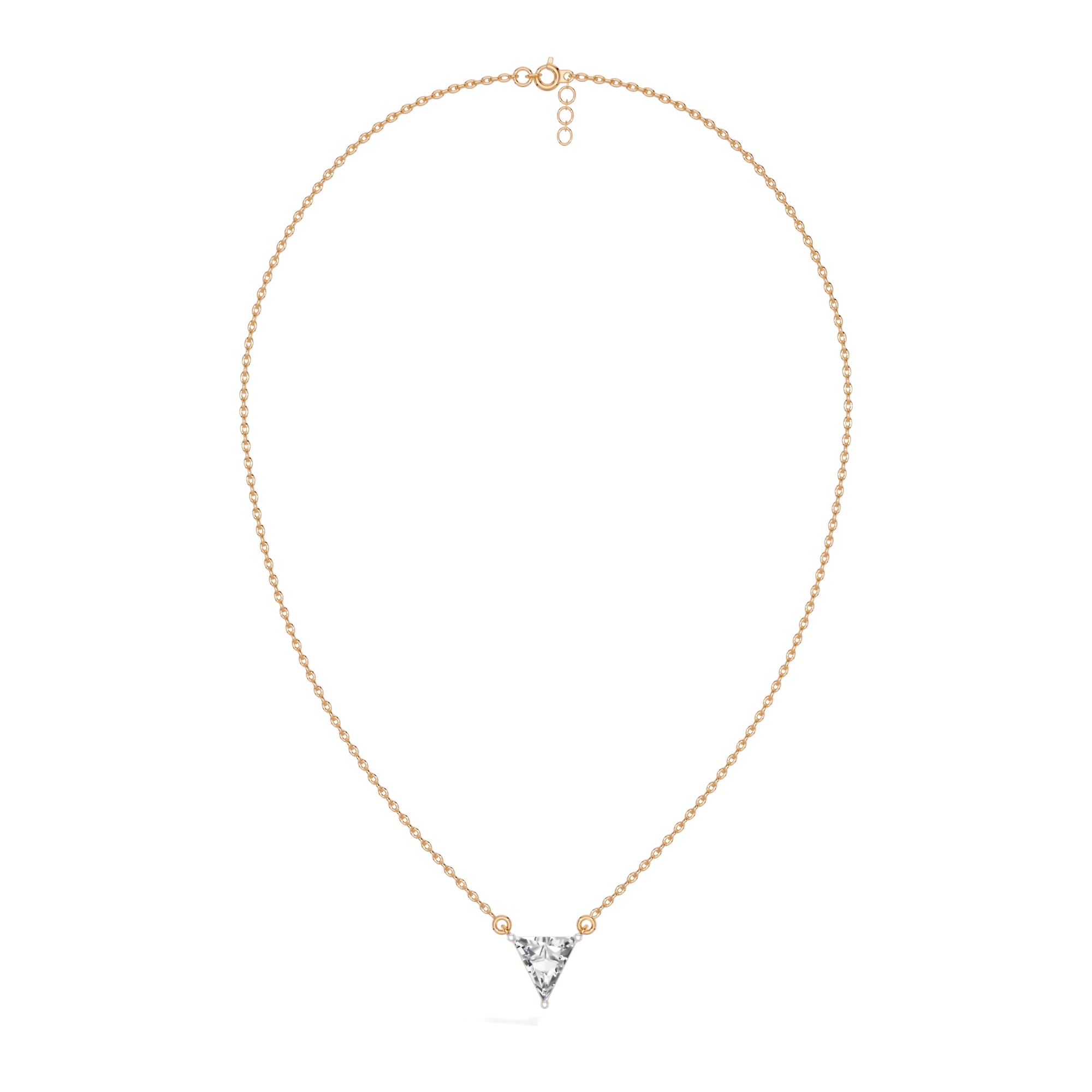 Rose Gold 1 50Ct Solitaire Triangle Lab Grown Diamond Lyvora Pendant