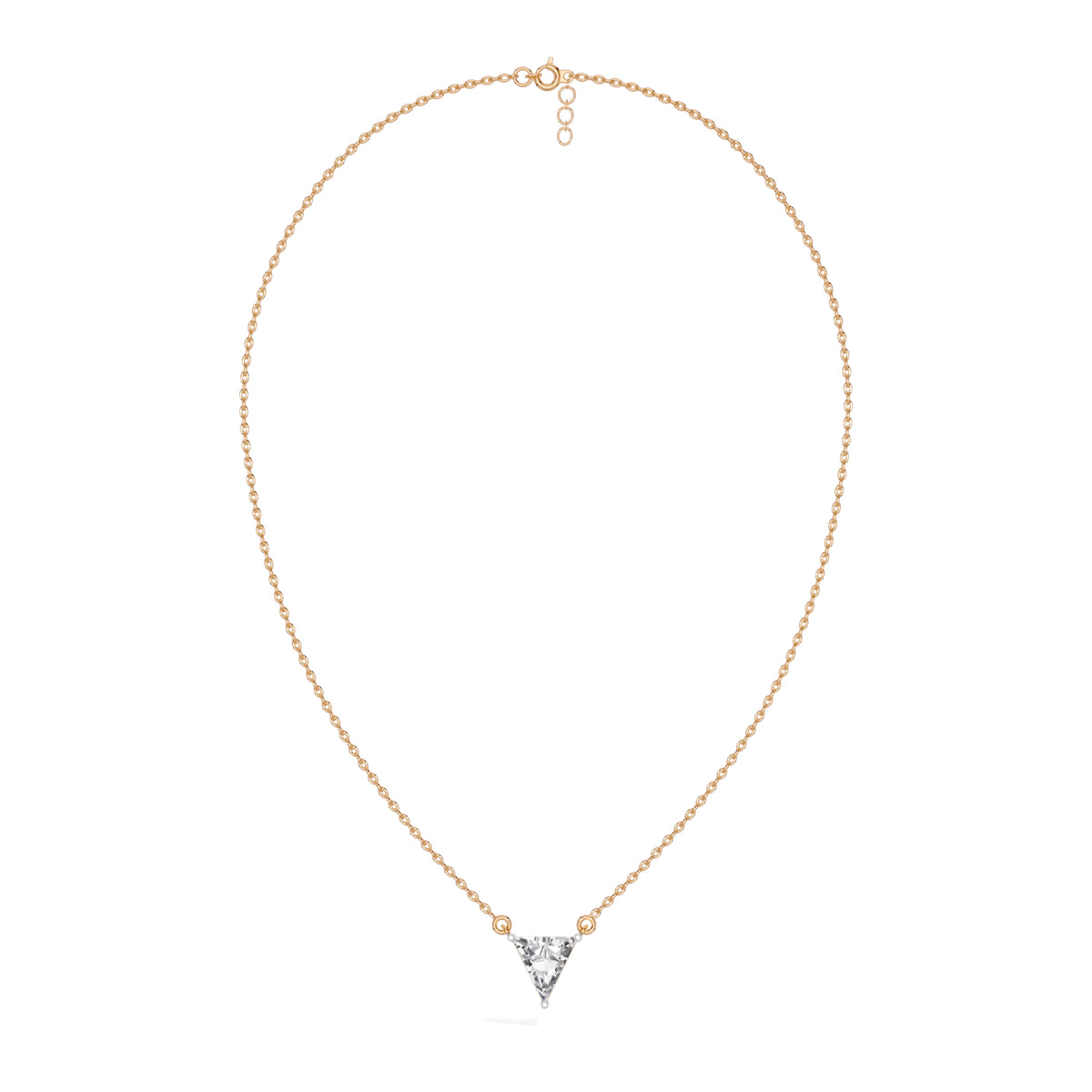 Rose Gold 1 50Ct Solitaire Triangle Lab Grown Diamond Lyvora Pendant