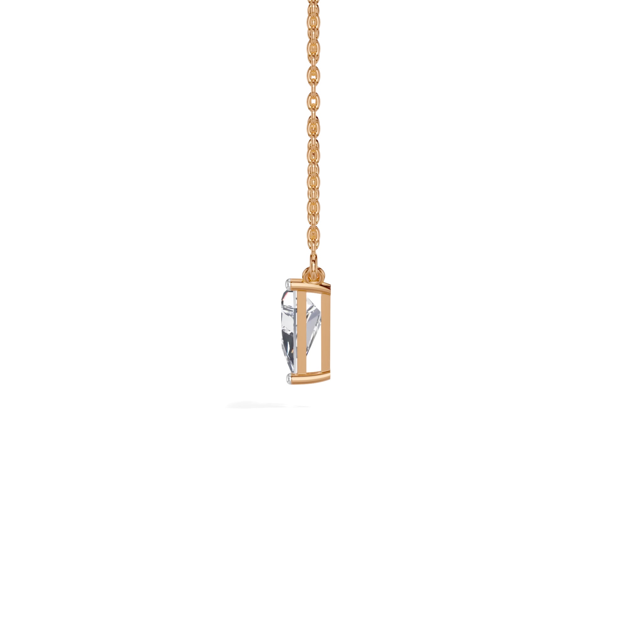 Rose Gold 1 50Ct Solitaire Triangle Lab Grown Diamond Lyvora Pendant